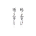 Elegant Luxury Korean Sparkling Wheat Leaf Crystal Rhinestone Teardrop Tassel Drop Earrings view 5