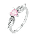 Angel Wing Heart Ring For Women, Pink Heart Sweet Fresh Adjustable Fashion Jewelry view 1