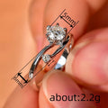 European Korean Zircon Inlaid Geometric Ring For Women, Shiny Fashion Engagement Jewelry view 4