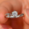 European Korean Zircon Inlaid Geometric Ring For Women, Shiny Fashion Engagement Jewelry view 5