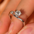 European Korean Zircon Inlaid Geometric Ring For Women, Shiny Fashion Engagement Jewelry view 3