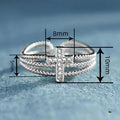 European American Multi Layer Line Ring For Women, Fashion Zircon Statement Finger Jewelry view 4
