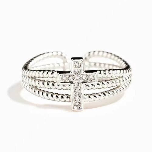 European American Multi Layer Line Ring For Women, Fashion Zircon Statement Finger Jewelry