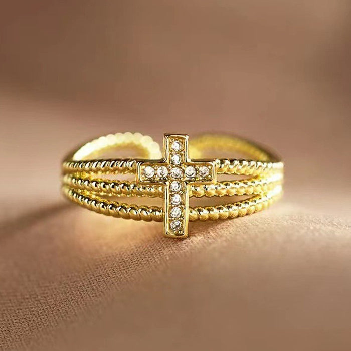 European American Multi Layer Line Ring For Women, Fashion Zircon Statement Finger Jewelry