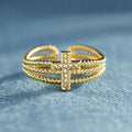 European American Multi Layer Line Ring For Women, Fashion Zircon Statement Finger Jewelry view 3