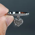 Dreamy Heart Pendant Ring For Women, Delicate Micro Pave Zircon Heart Fashion Jewelry view 3