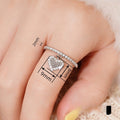 Dreamy Heart Pendant Ring For Women, Delicate Micro Pave Zircon Heart Fashion Jewelry view 4
