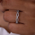 Minimalist Classic Hollow Line Ring For Women, Elegant Single Band For Engagement Wedding Jewelry view 5