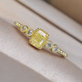 Square Geometric Zircon Ring For Women, Elegant Fashion Single Finger Ring Jewelry view 1