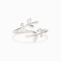 Forest Style Leaf Open Ring Adjustable Single Band Fresh Pastoral Fashion Jewelry view 5