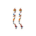 Ethnic Style Irregular Colorful Resin Beaded Extra Long Tassel Drop Earrings With Geometric Round Line Design view 5