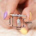 Wing Feather Zircon Pendant Ring For Women, Delicate Fashion Daily Jewelry Accessory view 4