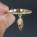 Wing Feather Zircon Pendant Ring For Women, Delicate Fashion Daily Jewelry Accessory view 2