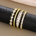 Luxury Stackable Four Piece Ring Set For Women With Inlaid Zircon, Elegant Fashion Jewelry view 3