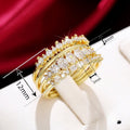 Luxury Stackable Four Piece Ring Set For Women With Inlaid Zircon, Elegant Fashion Jewelry view 4