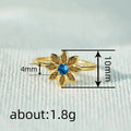 Delicate Flower Zircon Inlaid Ring For Women Korean European Sweet Fresh Fashion Jewelry view 4
