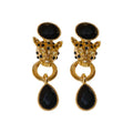 Vintage Chic Alloy Rhinestone Cheetah Hoop Drop Earrings With Silver Pins view 5