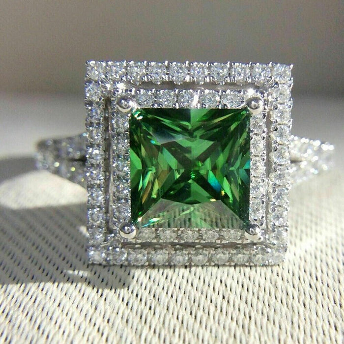 Light Luxury Zircon Inlaid Ring For Women European Engagement Banquet Elegant Jewelry