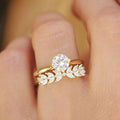Wheat Ear Geometric Couple Rings For Women, Light Luxury Fashion Engagement Proposal Jewelry view 2