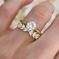 Wheat Ear Geometric Couple Rings For Women, Light Luxury Fashion Engagement Proposal Jewelry view 1