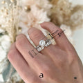 Wheat Ear Geometric Couple Rings For Women, Light Luxury Fashion Engagement Proposal Jewelry view 4
