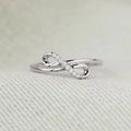 Simple Bowknot Line Ring For Women, Micro Inlaid Zircon Single Ring Fashion Jewelry view 2