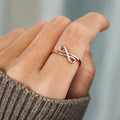 Simple Bowknot Line Ring For Women, Micro Inlaid Zircon Single Ring Fashion Jewelry view 3