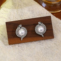 Luxury Full Rhinestone Snake Wrap Pearl Stud Earrings, Creative Alloy Crystal Statement Earrings view 4