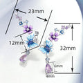European Korean Butterfly Flower Drop Earrings For Women, Colorful Spring Pastoral Jewelry view 4