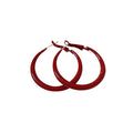 Chic Red Geometric Iron Hoop Earrings With Silver Post Retro Hong Kong Style Statement Jewelry view 5