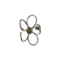 Gold Silver Two Tone Daisy Open Ring For Women view 5