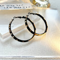 Vintage Leopard Print Enamel Alloy Large Hoop Ear Buckles For Women Elegant Hong Kong Style Earrings view 2