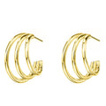 Fashion Minimalist Multi Layer Line Earrings French Elegant Geometric Daily Wear Jewelry view 5