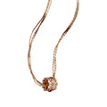 Gold Plated Copper Multilayer Zircon Circle Pendant Necklace, Geometric Fashion Clavicle Chain view 5