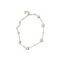 Real Gold Plated Pearl Beaded Sweater Necklace French Light Luxury Round Glass Geometric Jewelry view 5