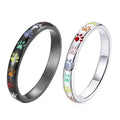 Sweet Rainbow Ring With Cute Cat Paw Design For Women Trendy Animal Jewelry Accessory view 1
