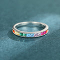 Women's Minimalist Colorful Zircon Ring, Fashion Creative Personality Finger Ring With Sleek Design view 2