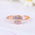 Heart Zircon Ring For Women, Delicate Peach Heart Inlaid Design Elegant Fashion Jewelry view 3