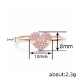 Heart Zircon Ring For Women, Delicate Peach Heart Inlaid Design Elegant Fashion Jewelry view 4