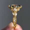 Luxury Inlaid Zircon Women Ring Palace Style Leaf Vine Design Fashion Light Luxury Finger Jewelry view 1