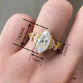 Luxury Inlaid Zircon Women Ring Palace Style Leaf Vine Design Fashion Light Luxury Finger Jewelry view 4