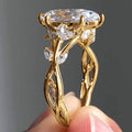 Luxury Inlaid Zircon Women Ring Palace Style Leaf Vine Design Fashion Light Luxury Finger Jewelry view 2