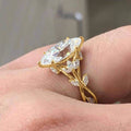 Luxury Inlaid Zircon Women Ring Palace Style Leaf Vine Design Fashion Light Luxury Finger Jewelry view 3