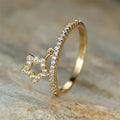 Sweet Star Heart Pendant Ring For Women, Zircon Fashion Jewelry With Cool Girl Style view 2