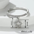 Sweet Star Heart Pendant Ring For Women, Zircon Fashion Jewelry With Cool Girl Style view 4