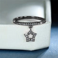 Sweet Star Heart Pendant Ring For Women, Zircon Fashion Jewelry With Cool Girl Style view 3
