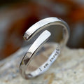 Minimalist Engraved Open Adjustable Ring For Women, Simple Cool Style Daily Fashion Jewelry view 2