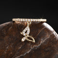 Korean Japanese Butterfly Pendant Ring For Women Zircon Inlaid Forest Style Fashion Jewelry view 2