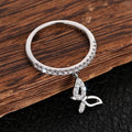 Korean Japanese Butterfly Pendant Ring For Women Zircon Inlaid Forest Style Fashion Jewelry view 1