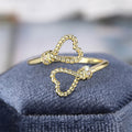Simple Heart Open Adjustable Ring For Women, Rope Texture Love Shape Finger Jewelry view 3